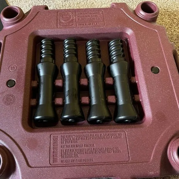 KLIMB platform for dogs to use indoors stores easily